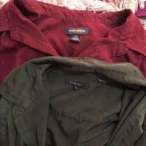 3 men’s button up shirts green red and blue 4x